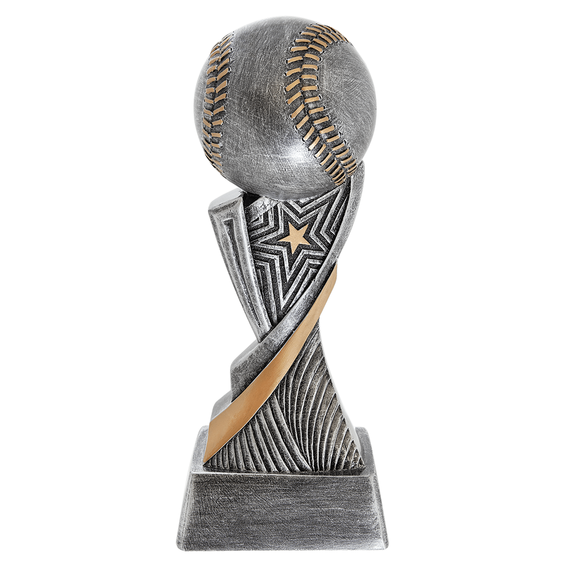 Trophée Baseball Résine Argent – Balle Sur Socle Avec Flamme, Modèle RH1602SG