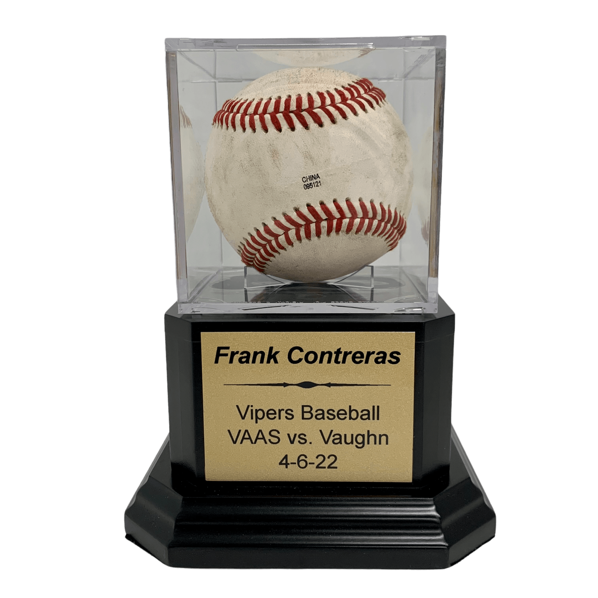 Baseball Display Trophy on Black Base