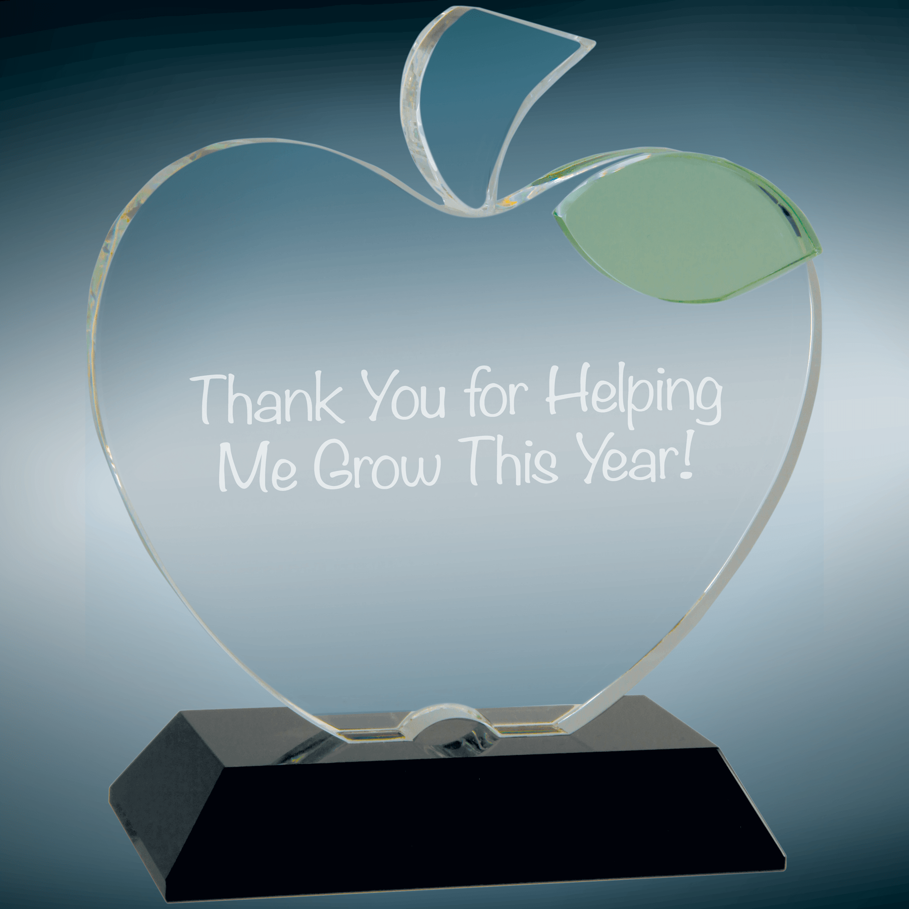 Green Leaf Crystal Apple Award
