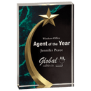 1SHS Green Marble Shooting Star Square Series Acrylic Award