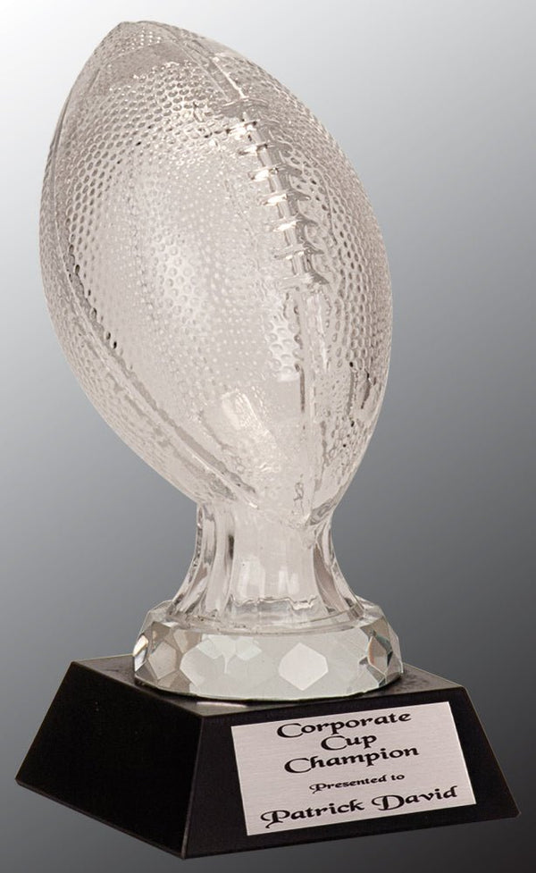 1SBG Series Crystal Football Award on Marble Base - Anderson Trophy Co.