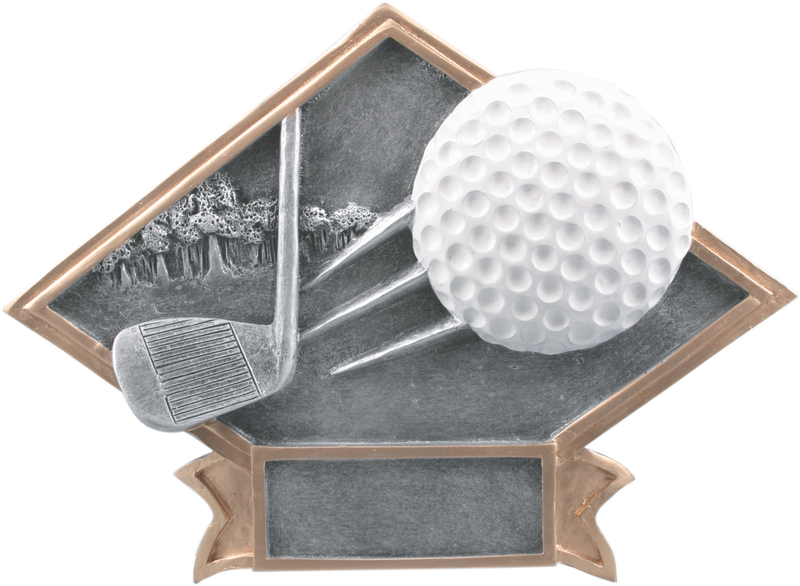 Diamond Plate Series Golf Resin Trophy