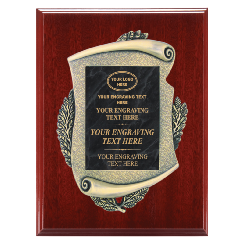 2E45 Framed Series Black Marble to Gold Laser Plaque