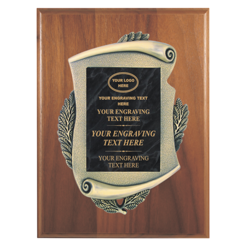 2E45 Framed Series Black Marble to Gold Laser Plaque