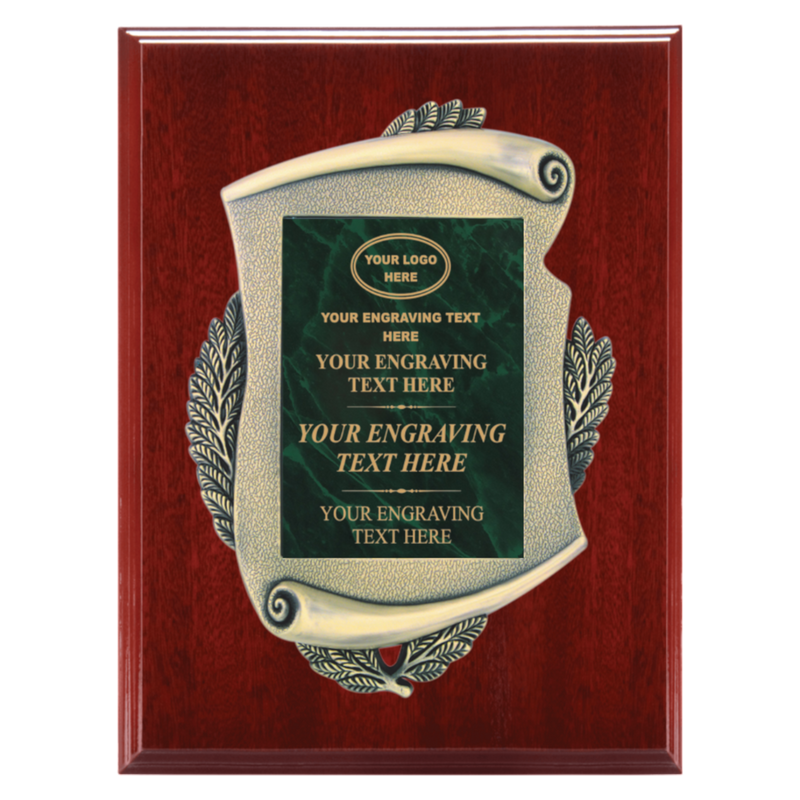 2E45 Framed Series Green Marble to Gold Laser Plaque