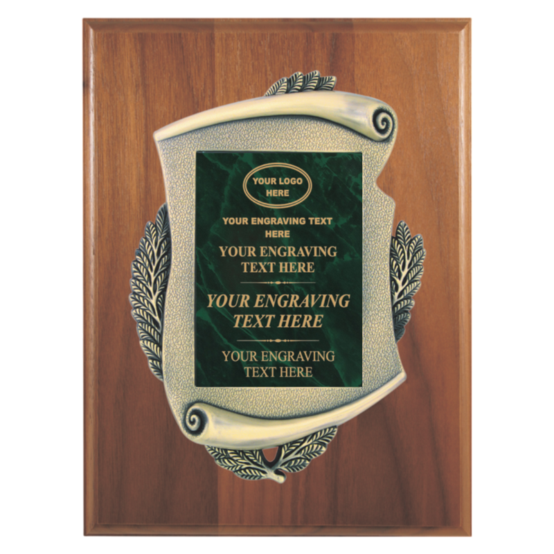 2E45 Framed Series Green Marble to Gold Laser Plaque