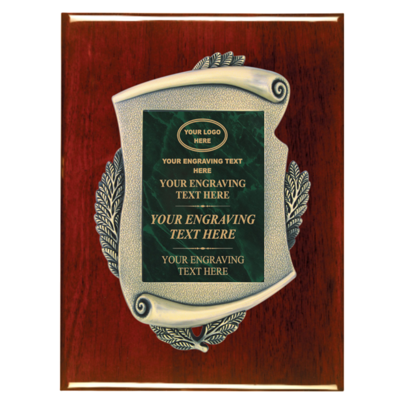 2E45 Framed Series Green Marble to Gold Laser Plaque