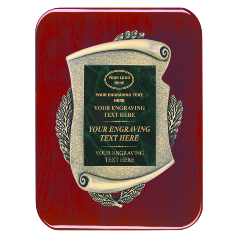 2E45 Framed Series Green Marble to Gold Laser Plaque