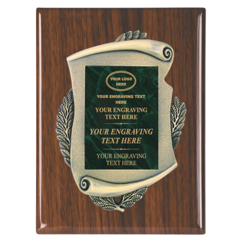 2E45 Framed Series Green Marble to Gold Laser Plaque