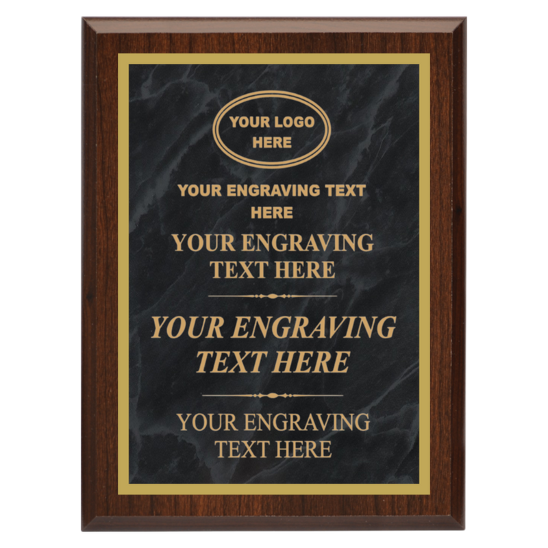 MPL Series Black Marble to Gold Laser Plaque