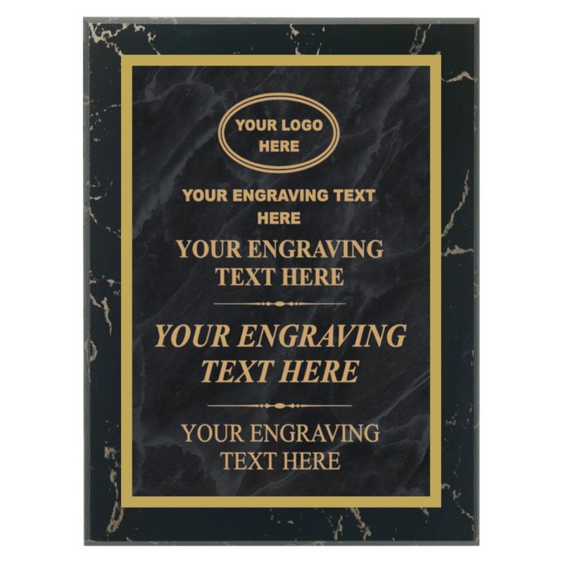 MPL Series Black Marble to Gold Laser Plaque