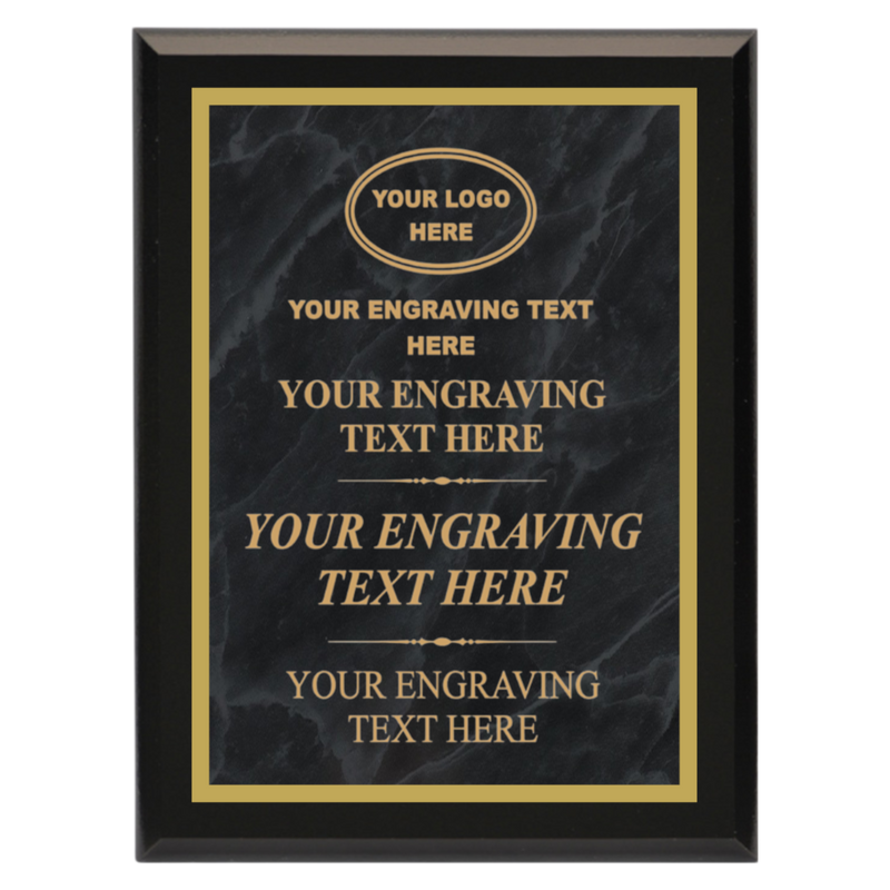 MPL Series Black Marble to Gold Laser Plaque