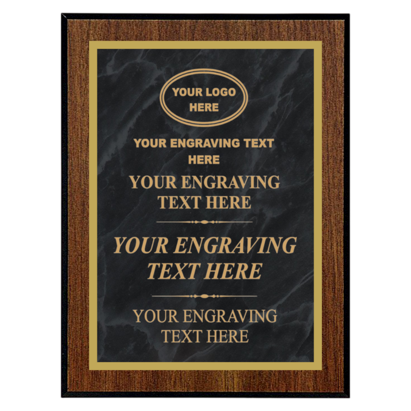 MPL Series Black Marble to Gold Laser Plaque