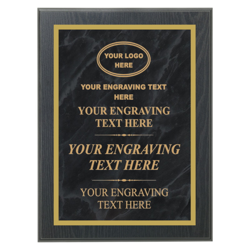 MPL Series Black Marble to Gold Laser Plaque