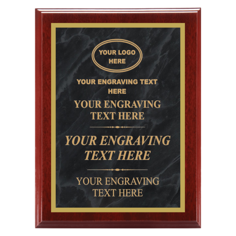 MPL Series Black Marble to Gold Laser Plaque