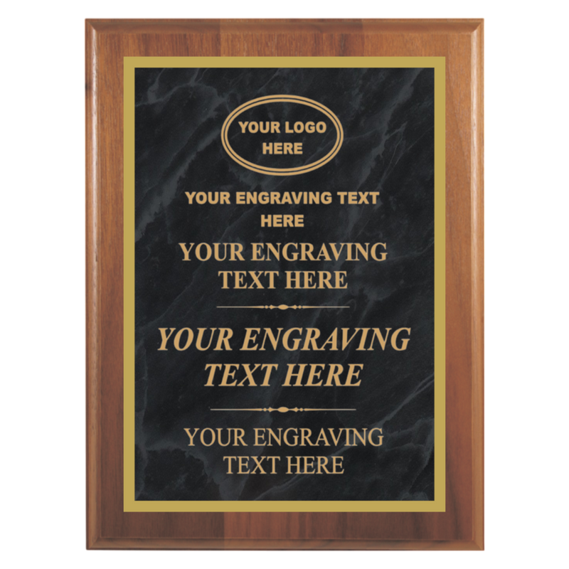 MPL Series Black Marble to Gold Laser Plaque