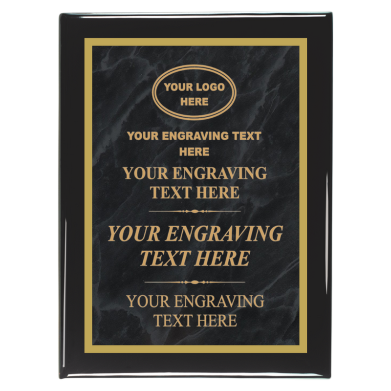 MPL Series Black Marble to Gold Laser Plaque