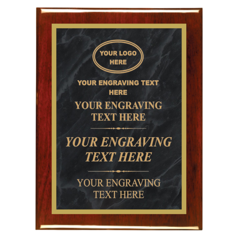 MPL Series Black Marble to Gold Laser Plaque