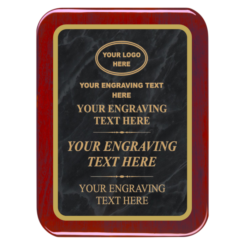 MPL Series Black Marble to Gold Laser Plaque