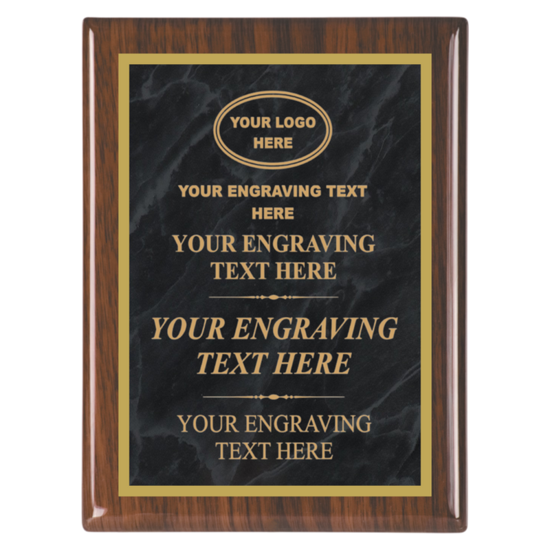 MPL Series Black Marble to Gold Laser Plaque