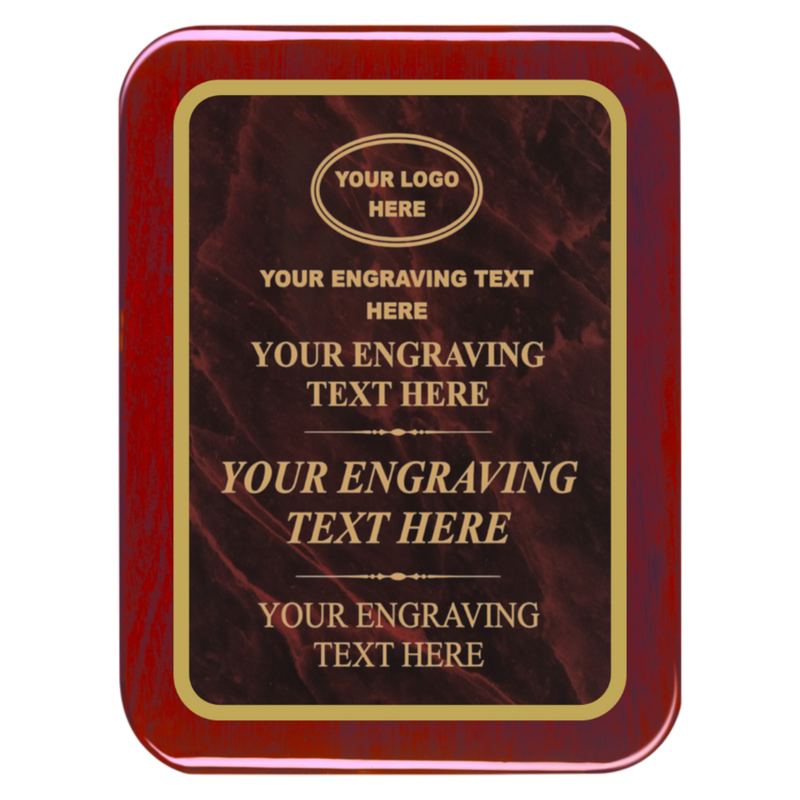 MPL Series Burgundy Marble to Gold Laser Plaque