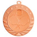 Bronze pickleball themed medal with stars