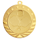 Gold pickleball themed medal with stars