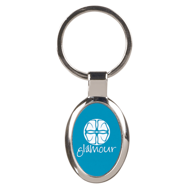 Anodized Aluminum Oval Color Inset Key Fob - Anderson Trophy Co.