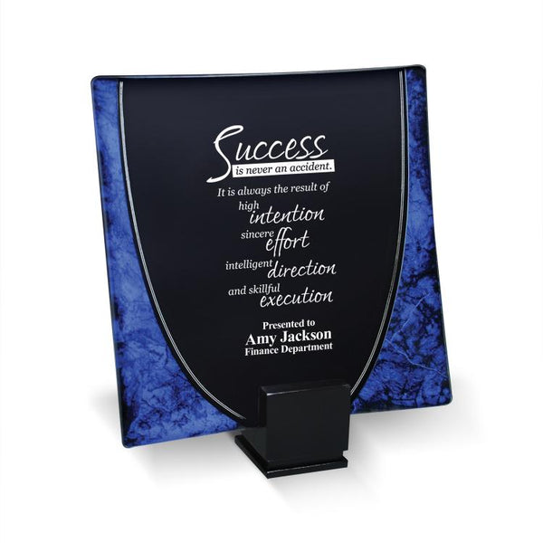 Blue Smoke Square Series Art Glass Award - Anderson Trophy Co.