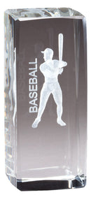 Collegiate Sport Series Baseball Crystal Block Award - Anderson Trophy Co.