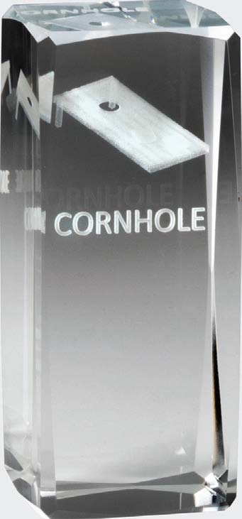 Collegiate Sport Series Cornhole Crystal Block Award - Anderson Trophy Co.