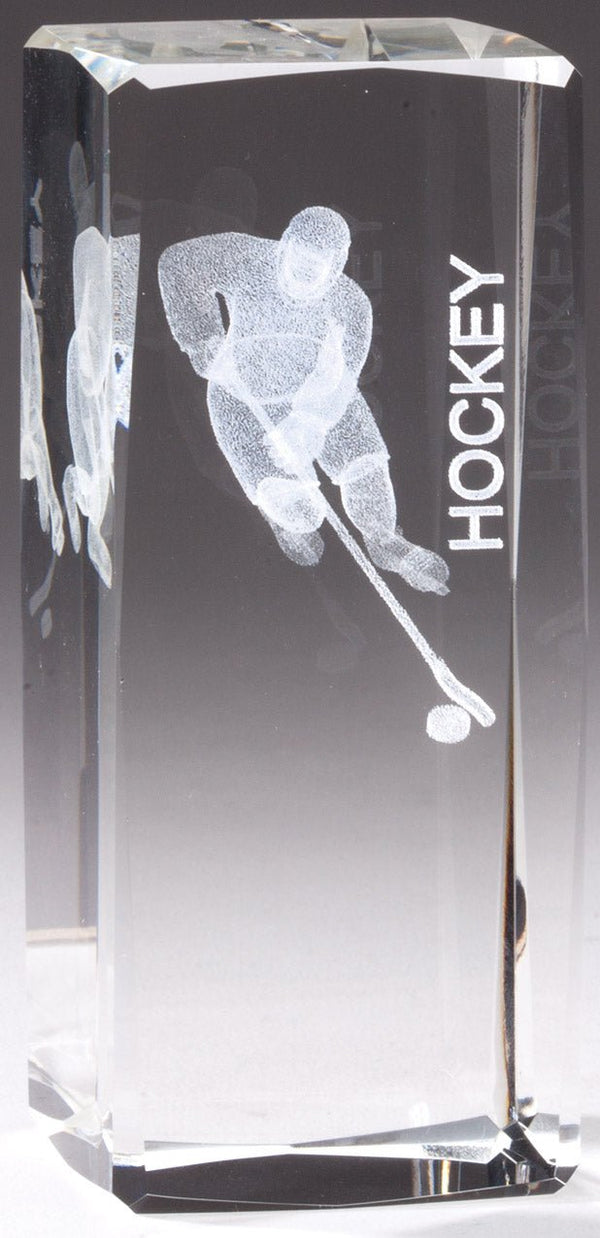 Collegiate Sport Series Hockey Crystal Block Award - Anderson Trophy Co.