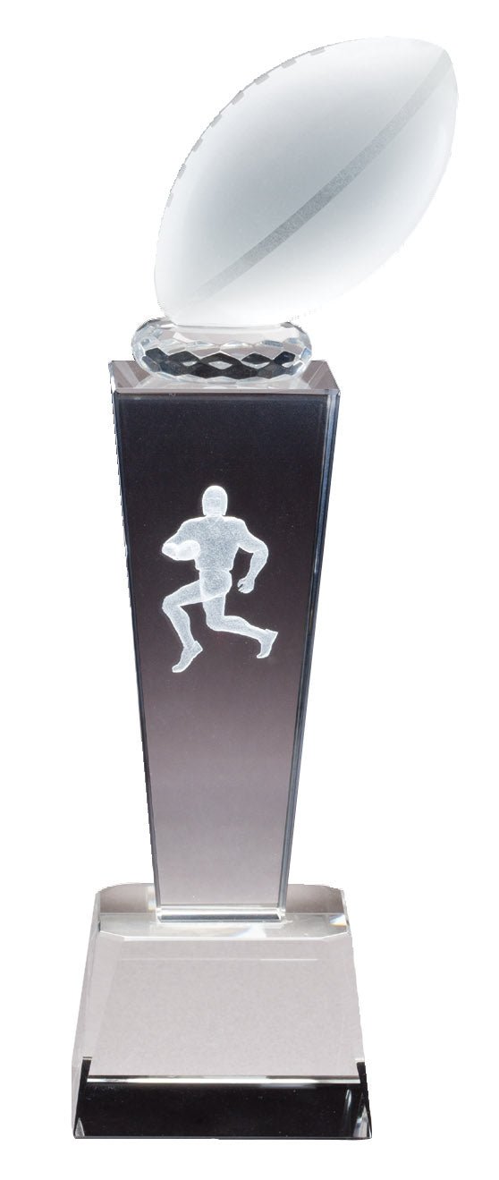 Collegiate Sport Tower Series Football Crystal Award - Anderson Trophy Co.