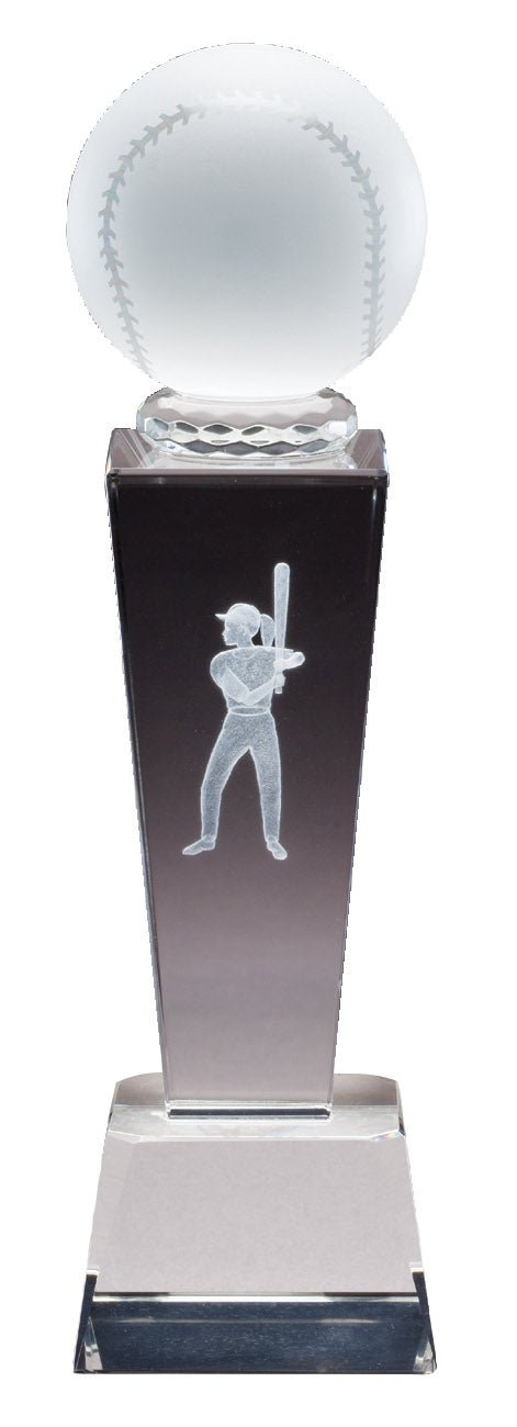 Collegiate Sport Tower Series Softball Crystal Award - Anderson Trophy Co.