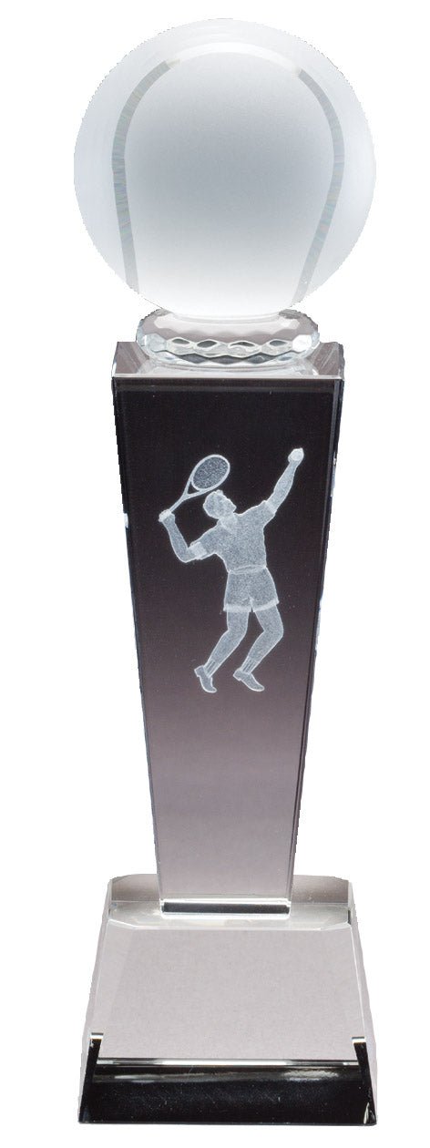 Collegiate Sport Tower Series Tennis Crystal Award - Anderson Trophy Co.