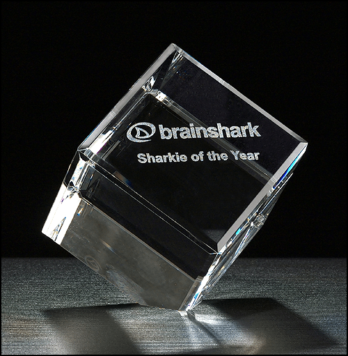 Corner Standing Cube Series Crystal Award - Anderson Trophy Co.