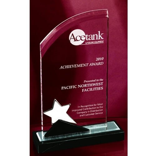 Curved Top Star Series Acrylic Award - Anderson Trophy Co.