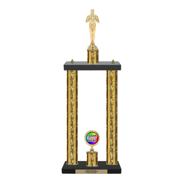 Custom Achievement 2 Post Trophy - Series 3803 - Anderson Trophy Co.