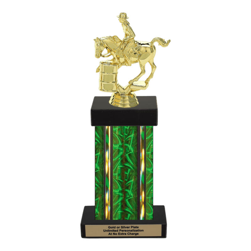 Custom Barrel Racing Horse Trophy - Type F Series 3718 - Anderson Trophy Co.