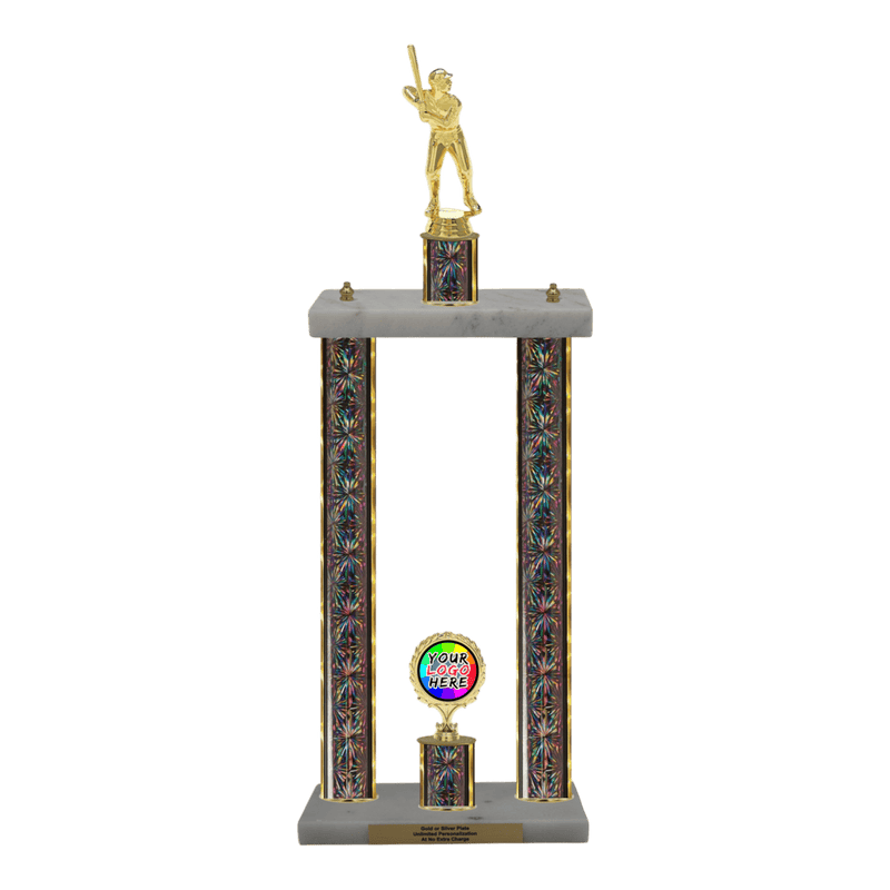 Custom Baseball 2 Post Trophy - Series 3503 - Anderson Trophy Co.