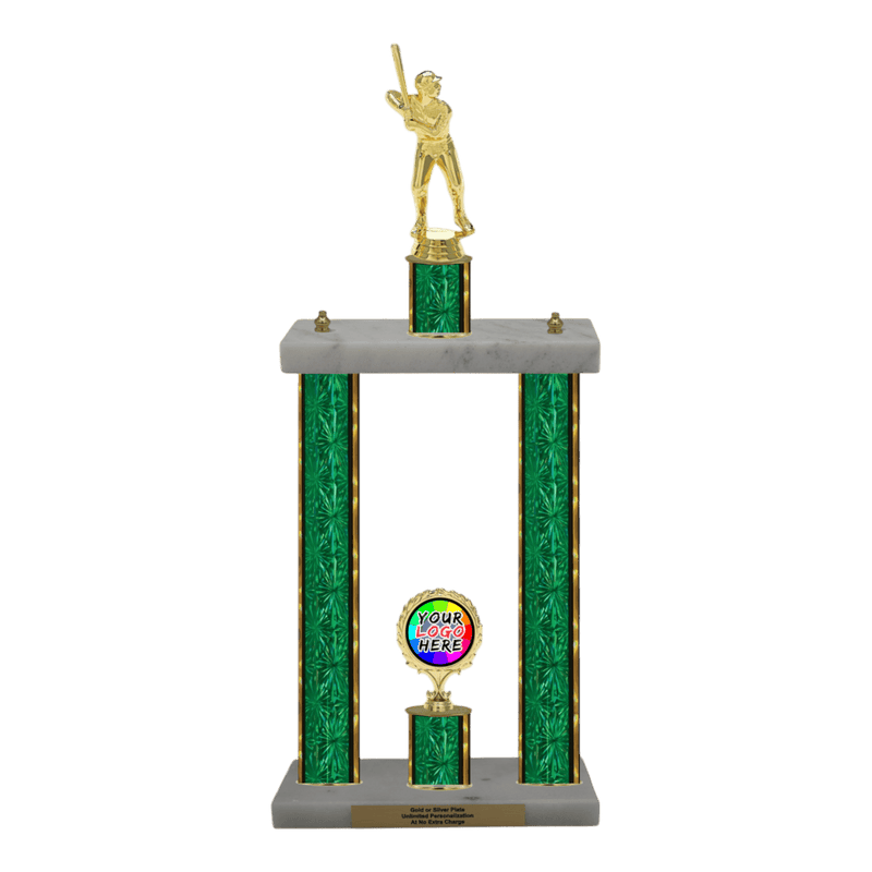 Custom Baseball 2 Post Trophy - Series 3503 - Anderson Trophy Co.