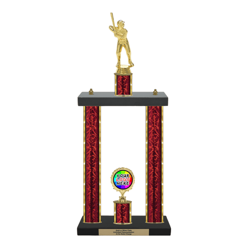 Custom Baseball 2 Post Trophy - Series 3503 - Anderson Trophy Co.