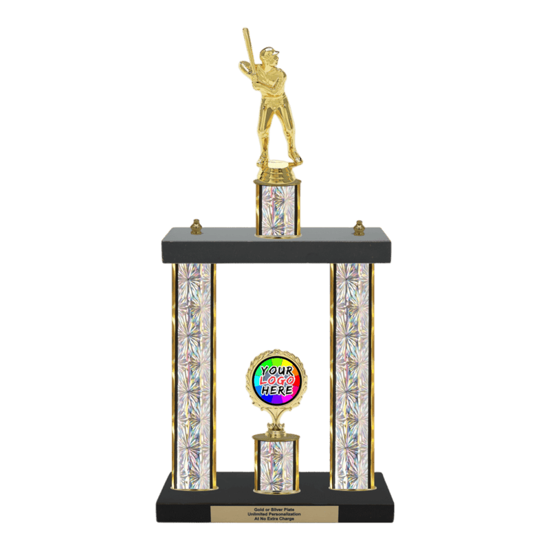 Custom Baseball 2 Post Trophy - Series 3503 - Anderson Trophy Co.