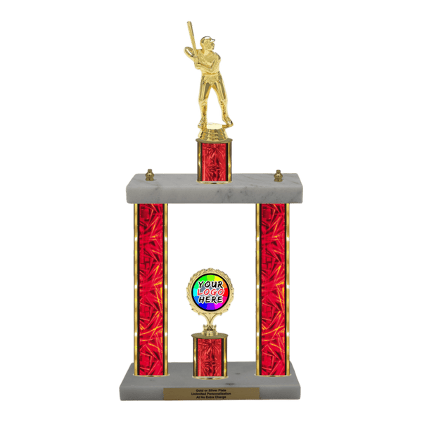 Custom Baseball 2 Post Trophy - Series 3503 - Anderson Trophy Co.