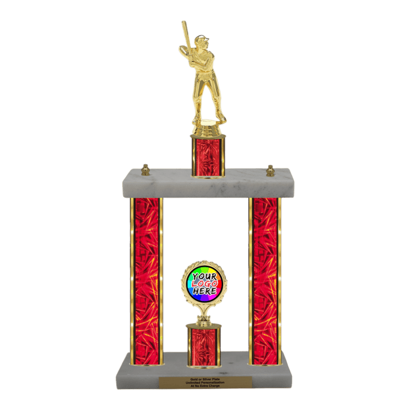 Custom Baseball 2 Post Trophy - Series 3503 - Anderson Trophy Co.