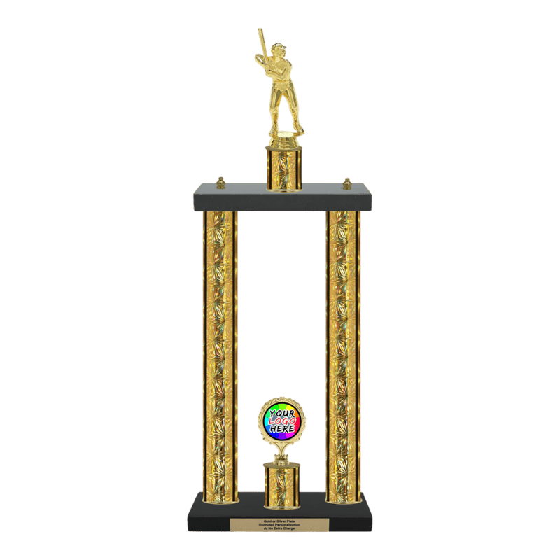 Custom Baseball 2 Post Trophy - Series 3503 - Anderson Trophy Co.