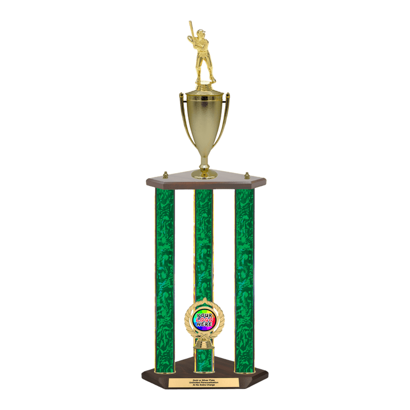 Custom Baseball 3 Post Trophy - Series 3503 - Anderson Trophy Co.