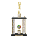 Custom Basketball 2 Post Trophy - Series 3505 - Anderson Trophy Co.