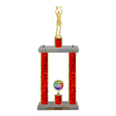Custom Basketball 2 Post Trophy - Series 3505 - Anderson Trophy Co.