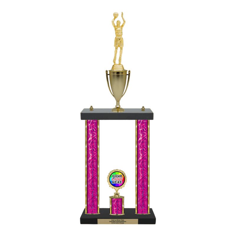 Custom Basketball 2 Post Trophy - Series 3505/2C17B - Anderson Trophy Co.